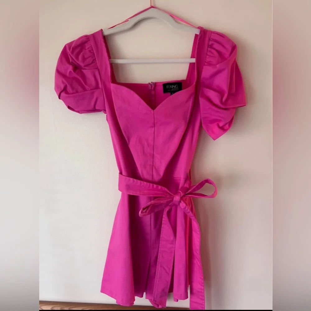 Pink Sweet Heart Romper Puff Sleeves - Picture 3 of 4